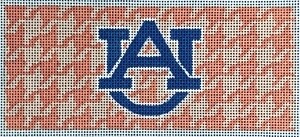 Auburn Blue &quot;AU&quot; on Orange Houndstooth
