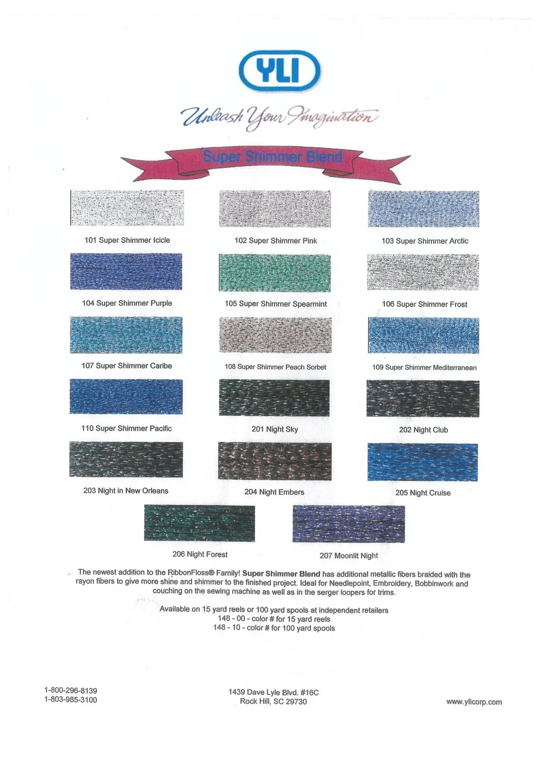 YLI Shimmer Blend Ribbon Floss - 148-106 - Frost Super