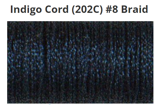 Kreinik Braid - 202C - Indigo Cord, Size: #8