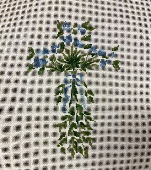 Blue Floral Cross