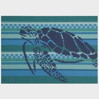 Sea Turtle Stencil/Stripes Clutch