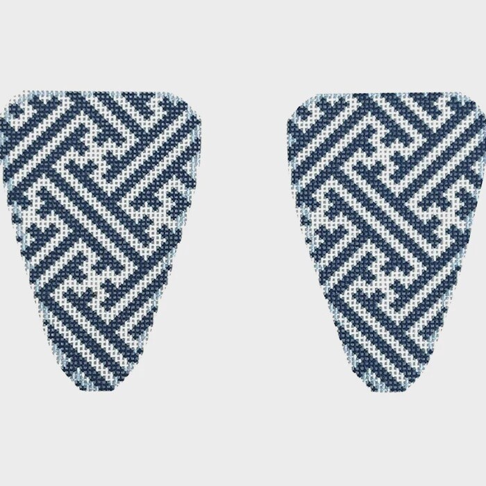 Scissor Case - Navy/White Fretwork