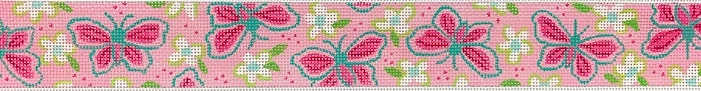 Belt – Lilly-inspired Dahlias – hot pinks &amp; limes on medium pink