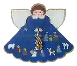 Angel with charms: Nativity (royal blue)