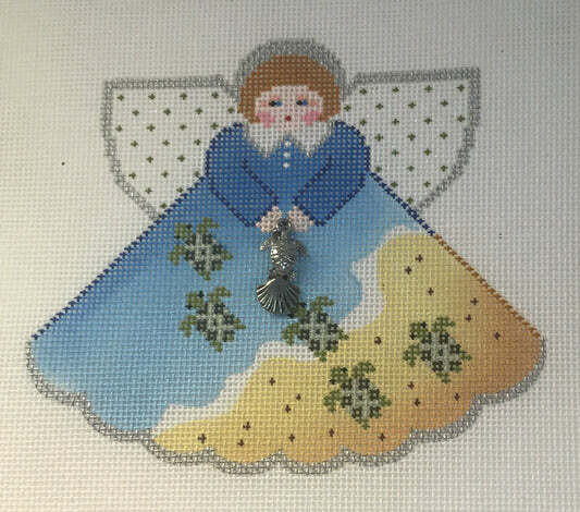 Angel with charms: Sea Turtles (aqua &amp; sand)