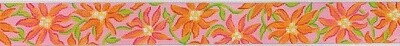 Belt – Lilly-inspired Gerbera Daisies – oranges, hot pinks & limes on medium pink