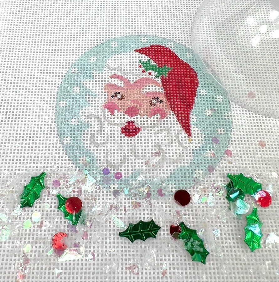 Domed Ornament - Jolly Santa Face