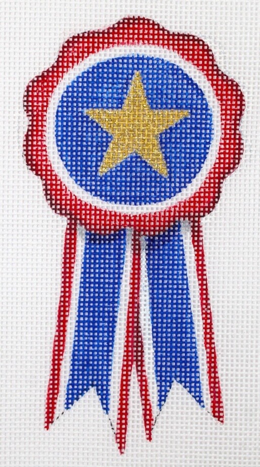 Mini Patriotic Prize Ribbon with Gold Star