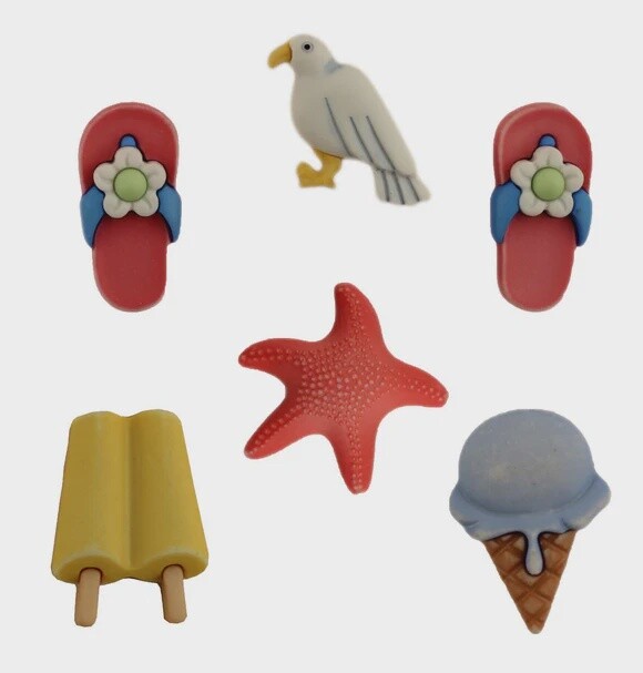 Fun in the Sun 3D Buttons - Life&#39;s a Beach