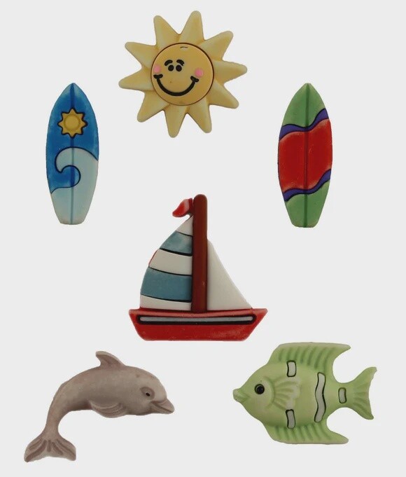 Fun in the Sun 3D Buttons - Surf&#39;s Up