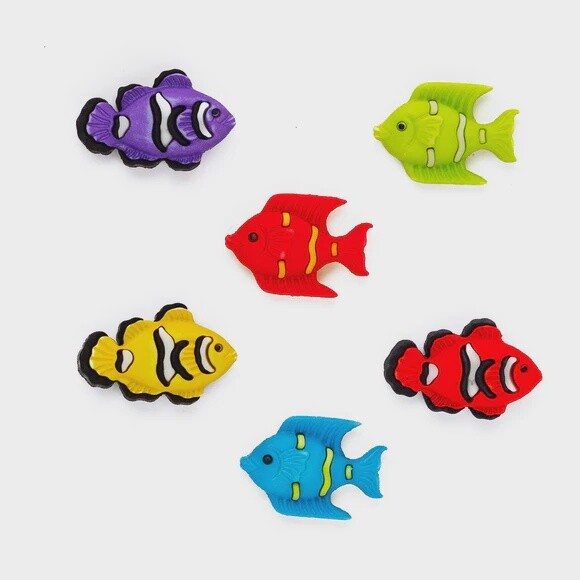 Bazooples 3D Buttons - Exotic Fish