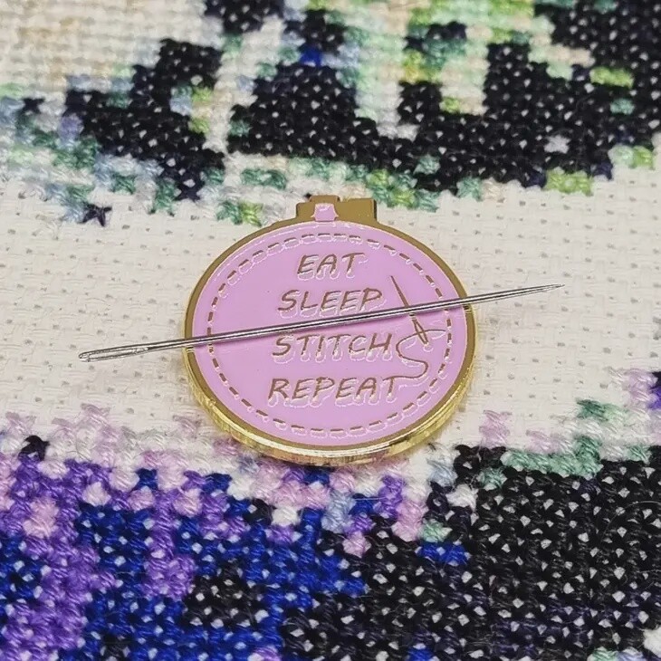Eat Sleep Stitch Repeat Quote Needle Minder