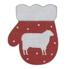 French Country Sheep Mitten - R/W