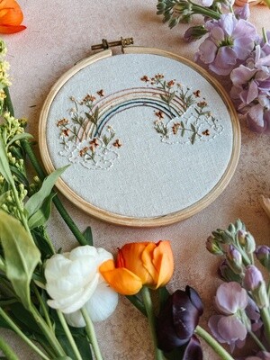 Rose Rainbow Embroidery Kit