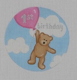 Flying High Teddy 1st Birthday - Pink
