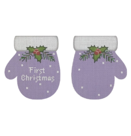 Baby&#39;s First Christmas Mittens - Lavender