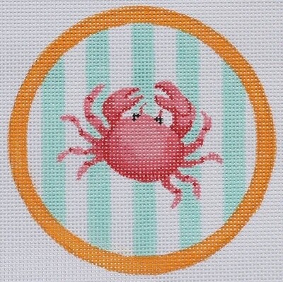 Crab on Aqua Cabana Stripes