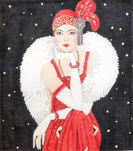 Art Deco Lady in Red