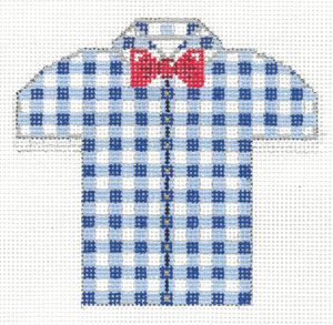 Men&#39;s Shirt - Blue and White Gingham