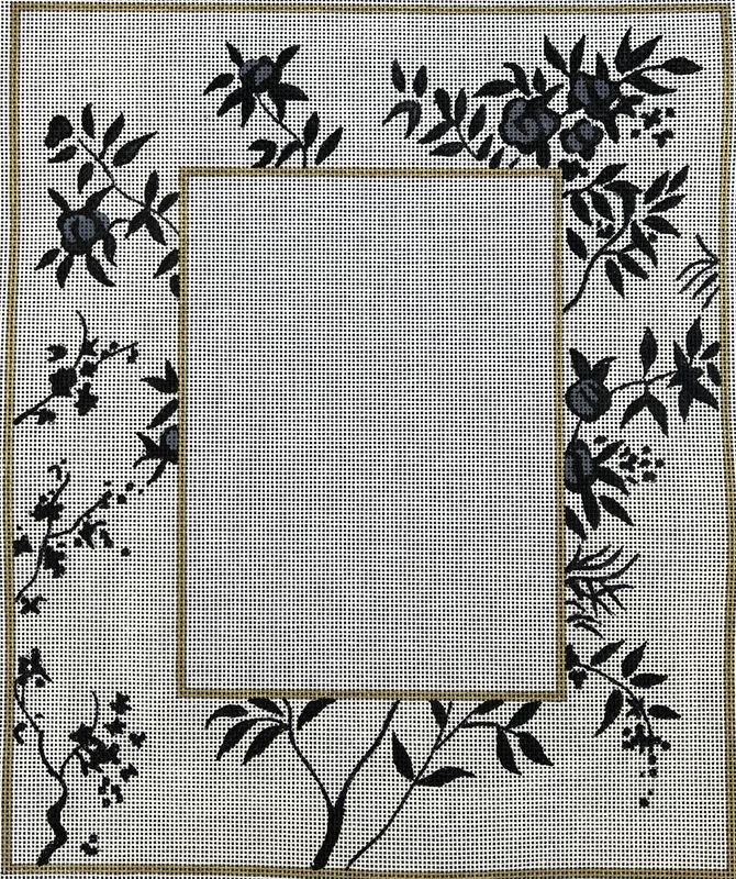 Black and White Floral Picture Frame