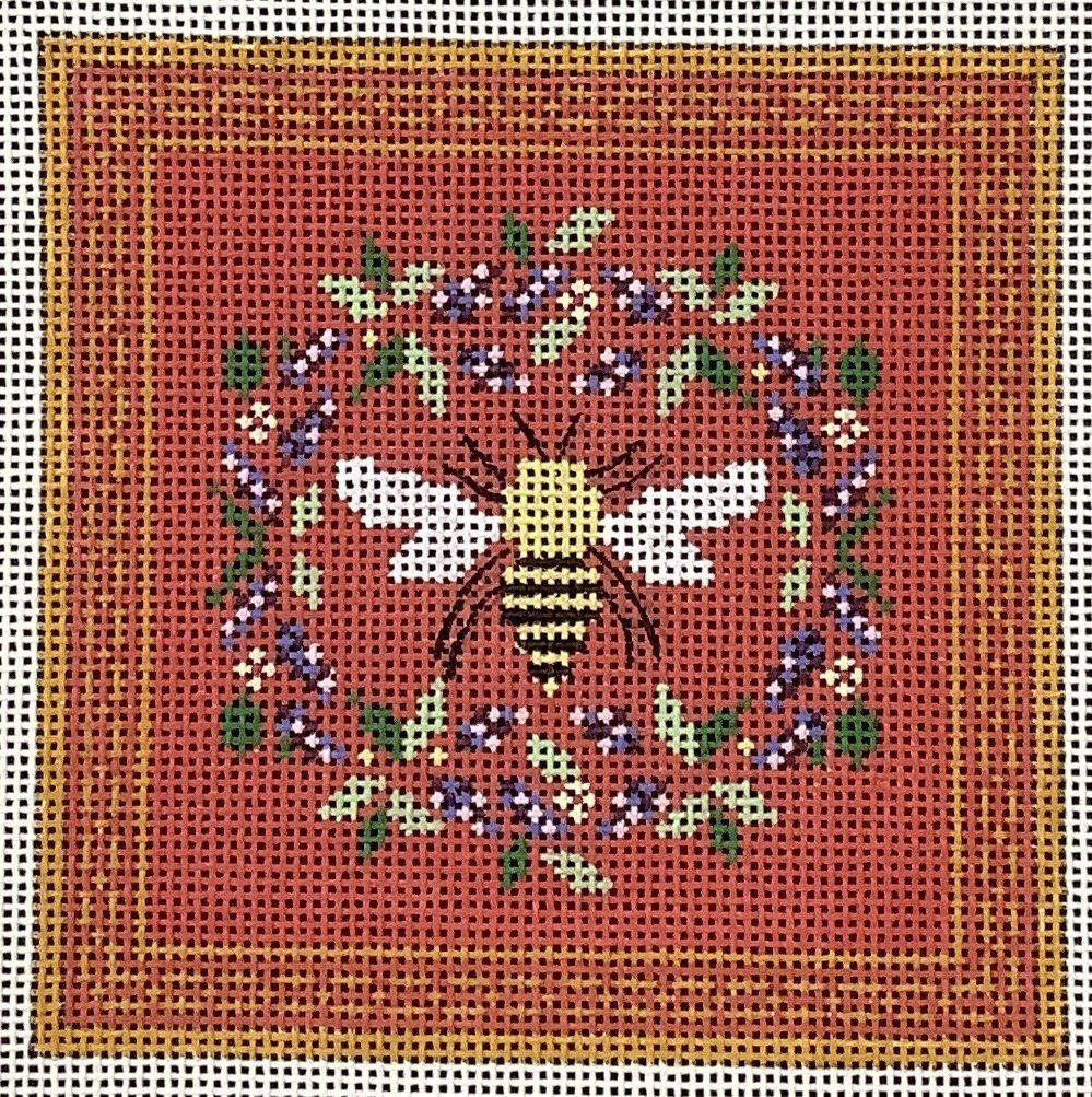 Bee Floral Coaster - Peach