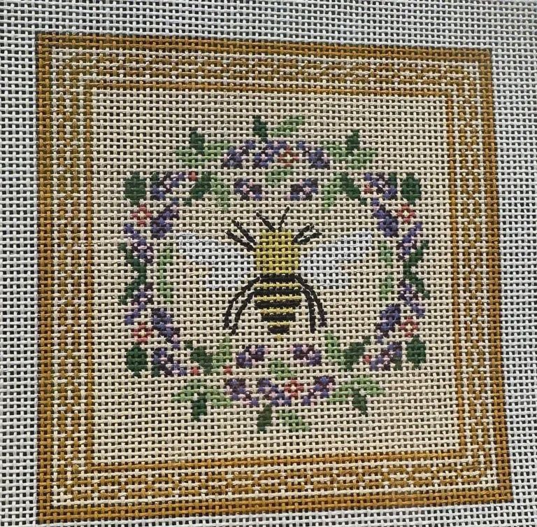 Bee Floral Coaster - Beige