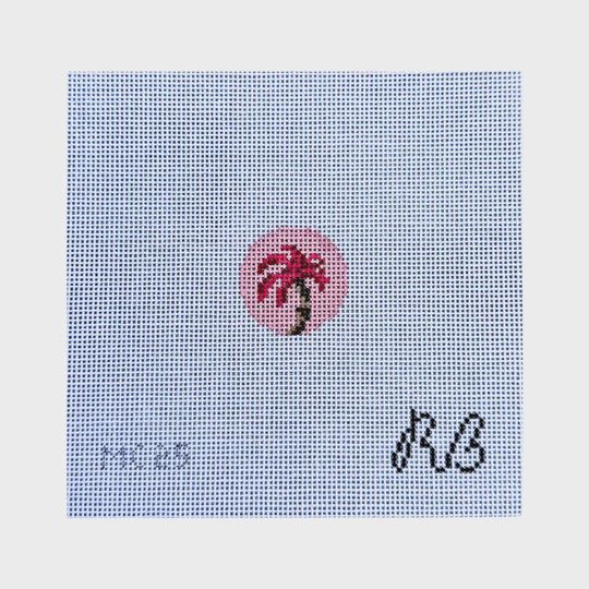 Mini Clip (Mini Round) - Pink Palm Tree