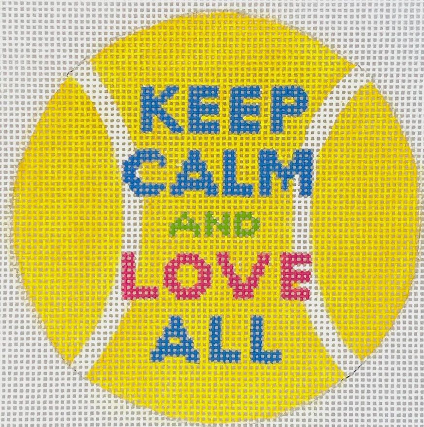 Keep Calm &amp; Love All – Multi on yellow