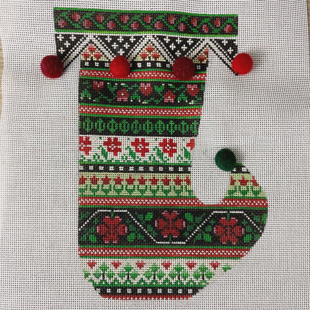 Jester Stocking in Traditional Christmas Colors