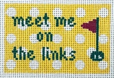 Meet Me on the Links - Yellow with Dots - Luggage Tag Insert