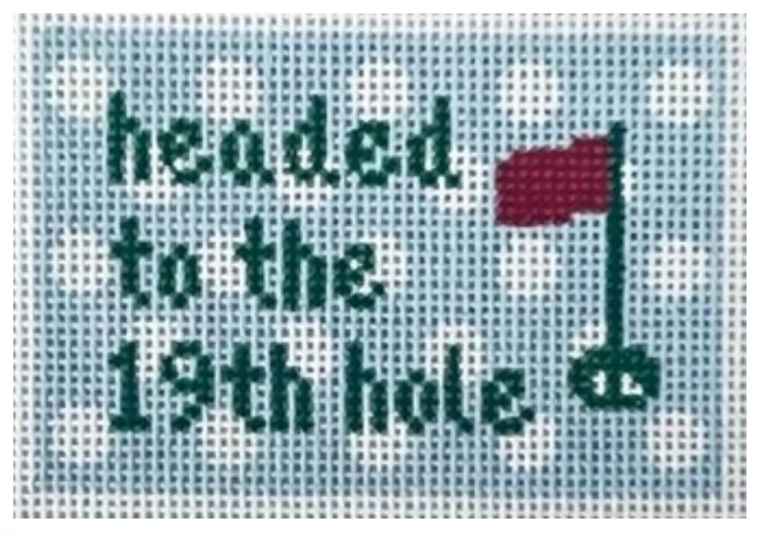 Headed to 19th Hole - Blue with Dots - Luggage Tag Insert