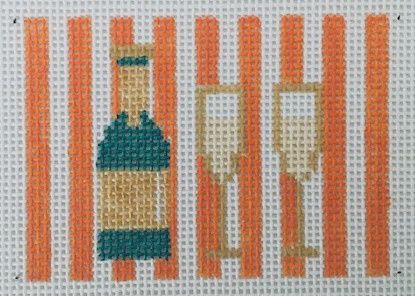 Champagne - Orange Stripes - Luggage Tag Insert