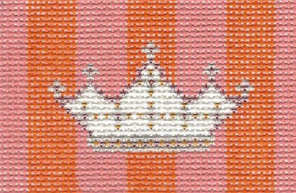 Crown and Stripes - Pink/Orange - Luggage Tag Insert