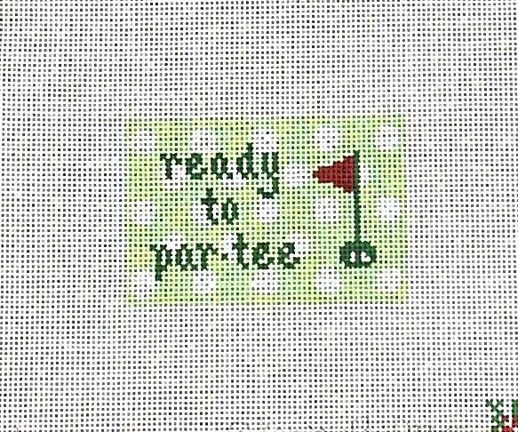 Ready to Par-Tee - Green with Dots - Luggage Tag Insert