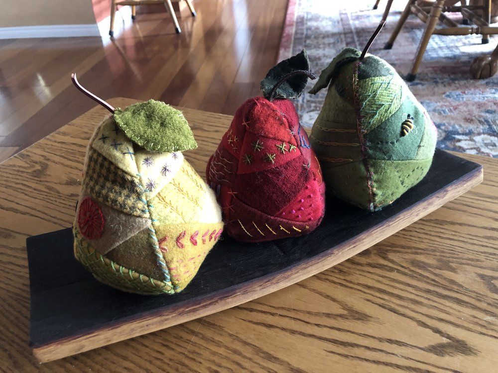 Scrappy Pear Pincushion