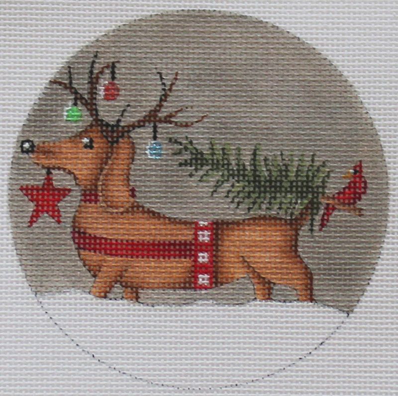 Ornament Dachshund: Reindeer