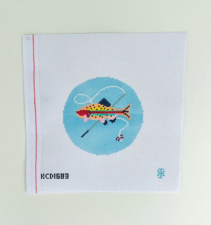 Colorful Fish and Rod Ornament
