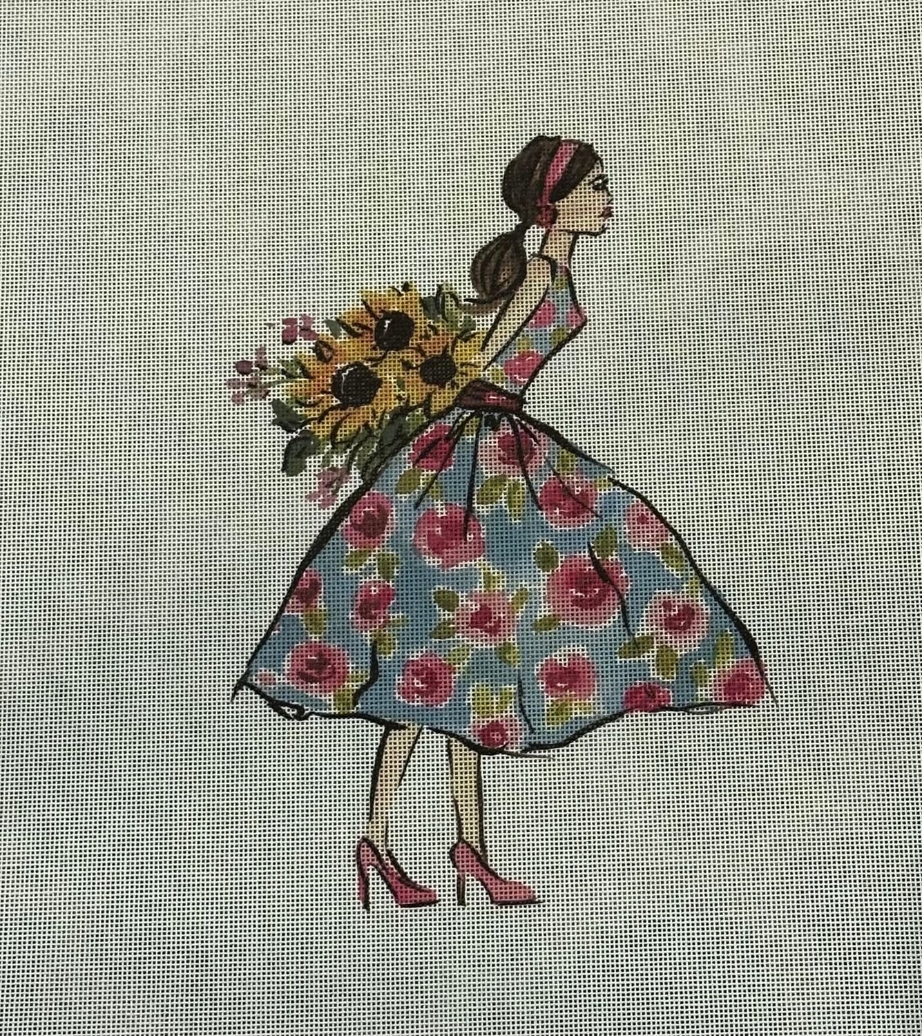 Dress with Pink Flowers - Large Size