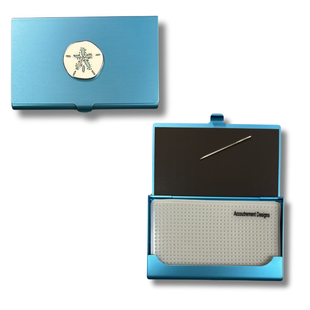 Bead &amp; Needle Case - Sand Dollar, Color: Blue