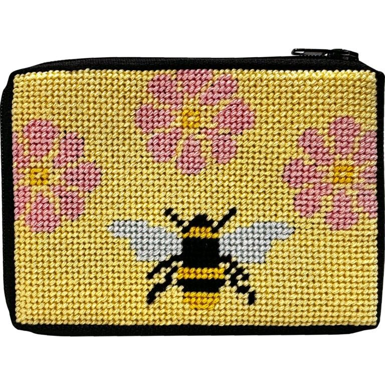 Flowers and Bee Coin Purse/Credit Card Case