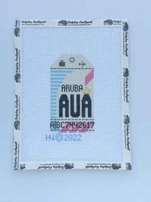 Aruba AUA - Retro Travel Tag