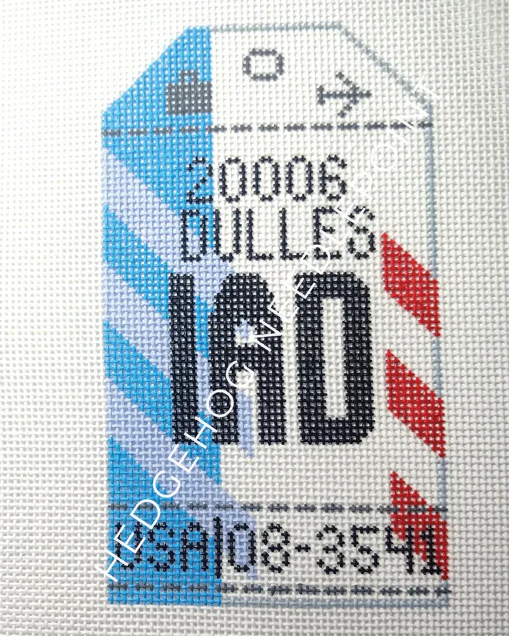 Washington Dulles IAD - Retro Travel Tag