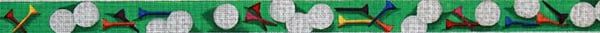 Golf Balls and Tees Collage Belt - Green Background