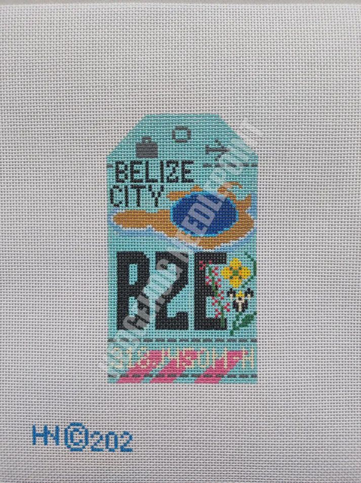 Belize City BZE - Retro Travel Tag