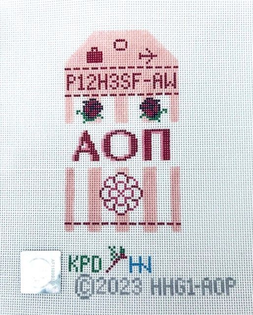 Alpha Omicron Pi - Sorority Retro Travel Tag