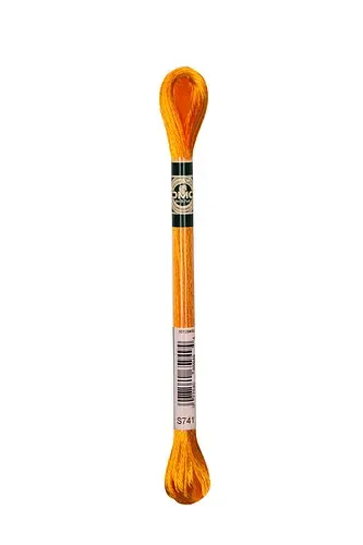 DMC Satin Floss - 741 - Tangerine, Medium