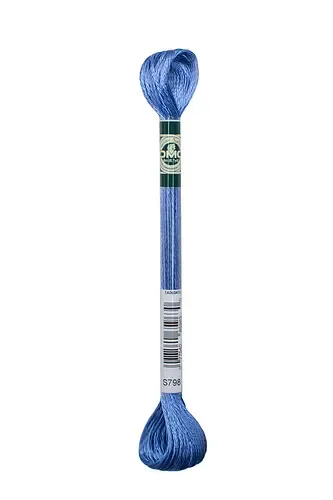 DMC Satin Floss - 798 - Delft Blue, Dark