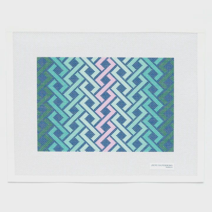 Hicks Braid Clutch  - Green and Blue