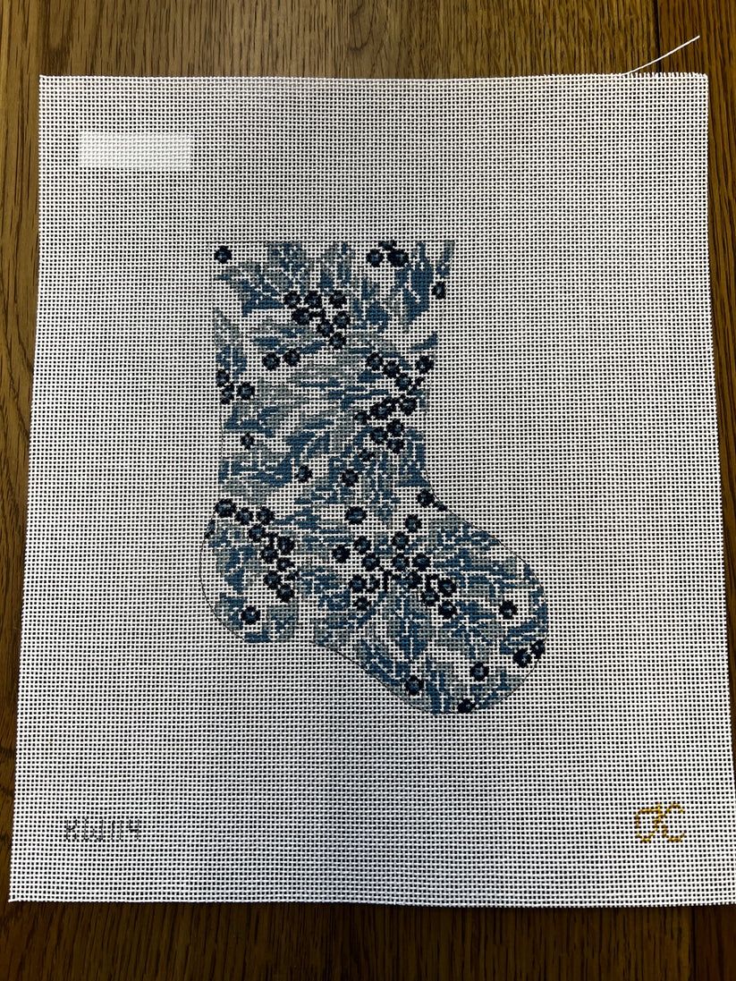 Blue Holly Mini Stocking