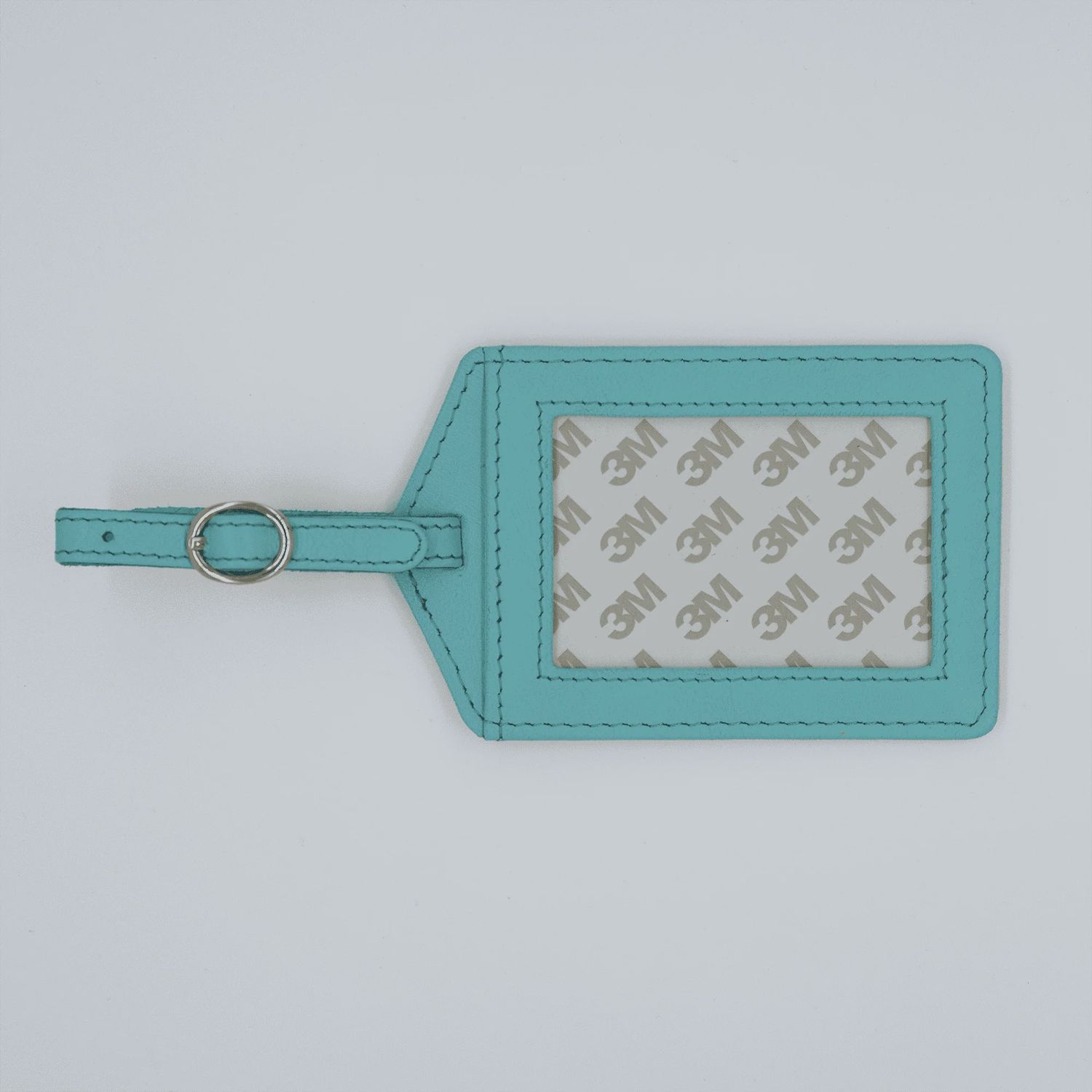 Leather Luggage Tag, Color: Aqua